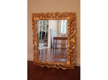 LARGE PLASTER AND WOOD MIRROR