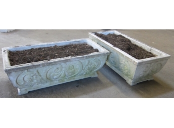 Pair Of Cement Planters #3