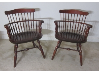 Nichols And Stone Solid Cherry Captain's Armchairs