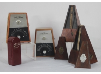 GROUP LOT OF  Metronome Wood Case Piano Clock Timer Pendulum