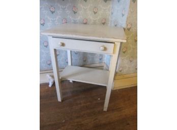 One Draw White Painted Stand