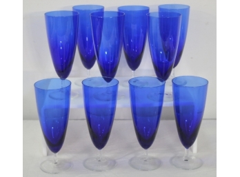 Cobalt Blue Tall Champagne/parfait Glasses