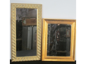 2 Wood Frame Mirrors