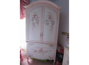 PAINT DECORATED  ARMOIRE