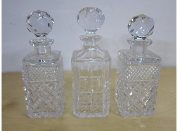 GROUP LOT OF 3 DECANTERS
