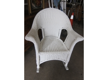 White Rocker Wicker Chair