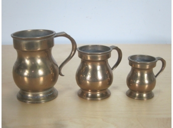3 Brass Hyfinch Old Hoiborn Bar Mugs