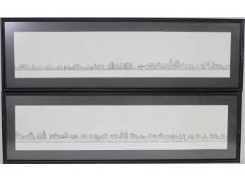 PAIR FRAMED CITY SCAPES.
