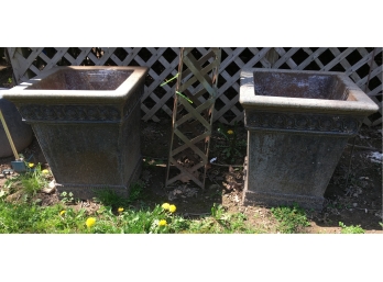 Pair Of Garden Stone Planters