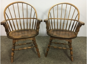 Pair Windsor Kitchen Chairs Armchair
