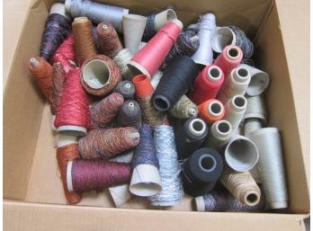 Box Lot Of Knitting And Sewing Yarn