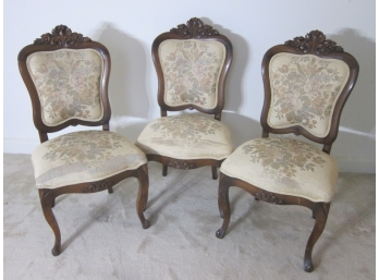 Three Craved Antique Chairs