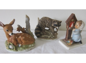 Group Of 2 Animale Figures  And 1 Vintage Hummell.