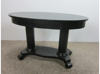 1920's Black Painted Oval Console