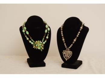 Two Vintagewares Wonderful Custom Made Brad And Pearl Necklaces