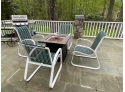 White Aluminum Patio Chairs Four Pieces, CHAIRS ONLY  Nothing Else In Photo