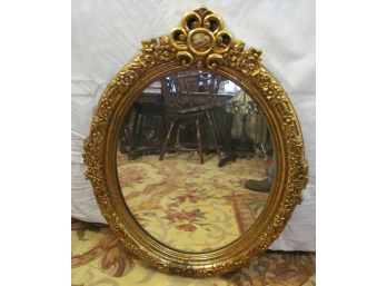Oval Victorian Style Mirror With Plastic Frame