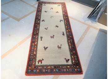Tibetan Wool Hand Knotted Runner - 35 1/2 X 93in