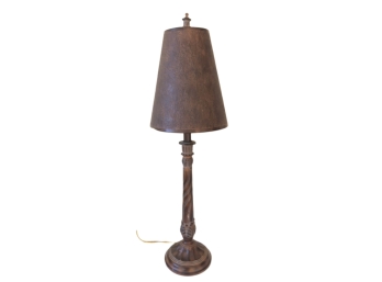 Rubbed Bronze Table Lamp With Textured Shade