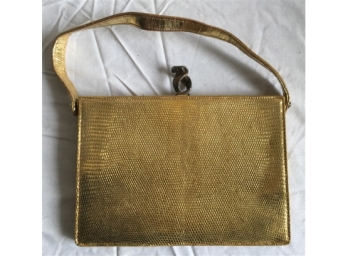 Vintage Saks Fifth Avenue Gold Lizard Bag