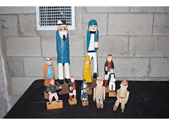 Group Of Wooden Sailors & Pirates