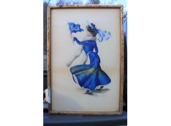 Yale Lady In Blue Dress Print