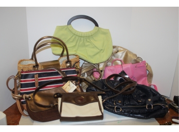 Pre Owned Mixed Lot Of Eight Ladies Purses Handbags Backpacks