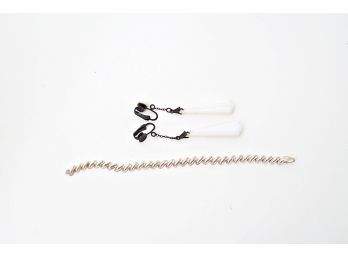 Sterling Bracelet & Pair Drop Earrings - AS IS