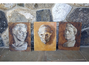 Three Oil On Artist Board  Greek Portraits By Elsie Ralph