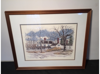 P. Scott Signed Print Of A Connecticut Country Inn