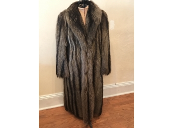 Ladies Raccoon Fur Coat - Approx Size 8