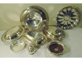 Large Silver Plate Serving Piece Lot