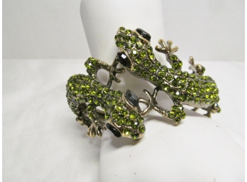 Green Crystal Gecko Lizard Bracelet