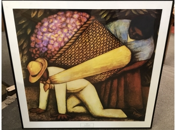 Framed Poster- 'The Flower Carrier' By Diego Rivera