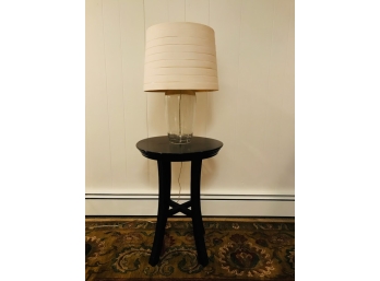 Black Round Side Table And Lamp