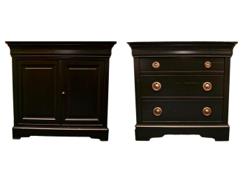 Set Of Two Grange Ebony Night Stands (Purchased For $2,840)