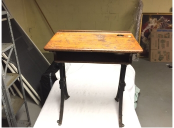 Antique Child's Desk And Small Office Chair