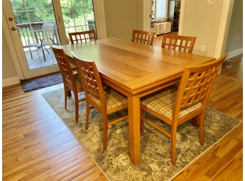 Workbench Furniture Dining Table With Six Side Chairs