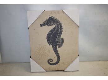 New Seahorse Canvas Over Wood Wall Art Print