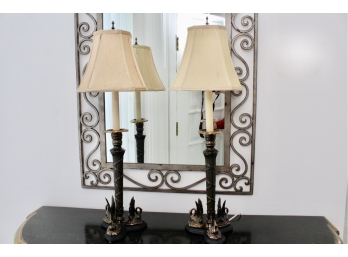 Set Of Two Swan Table Lamps