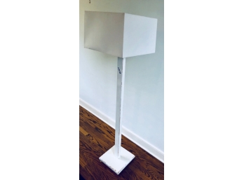 Floor Lamp In Antique White With Square Shade