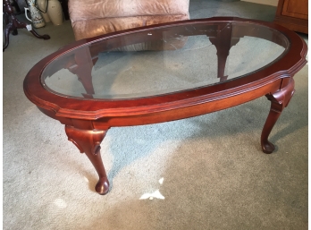 Glass Top Oval Coffee Table
