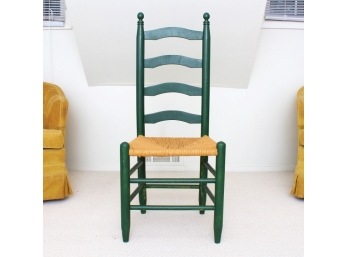 Green Painted Tall Ladder Back Chair