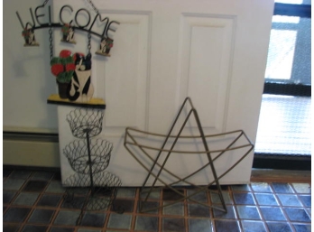DECOR Lot - STAR, WELCOME And Metal Basket