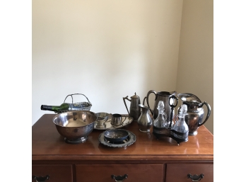12 Pc Silverplate & Pewter Lot