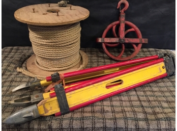 Spool Of Rope, Pulley And Tri-Pod