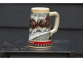 1988 Budweiser's Collectible Holiday Clydesdale Beer Stein