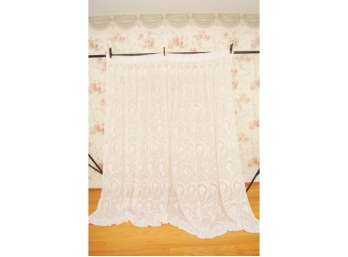 Fabulous Pair English Antique Lace Curtains