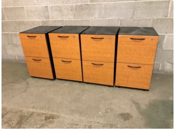 Group Of Four Two Drawer Letter Filing Cabinets
