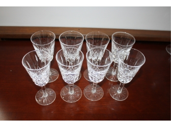 Eight Waterford Lismore Crystal Stem Glasses